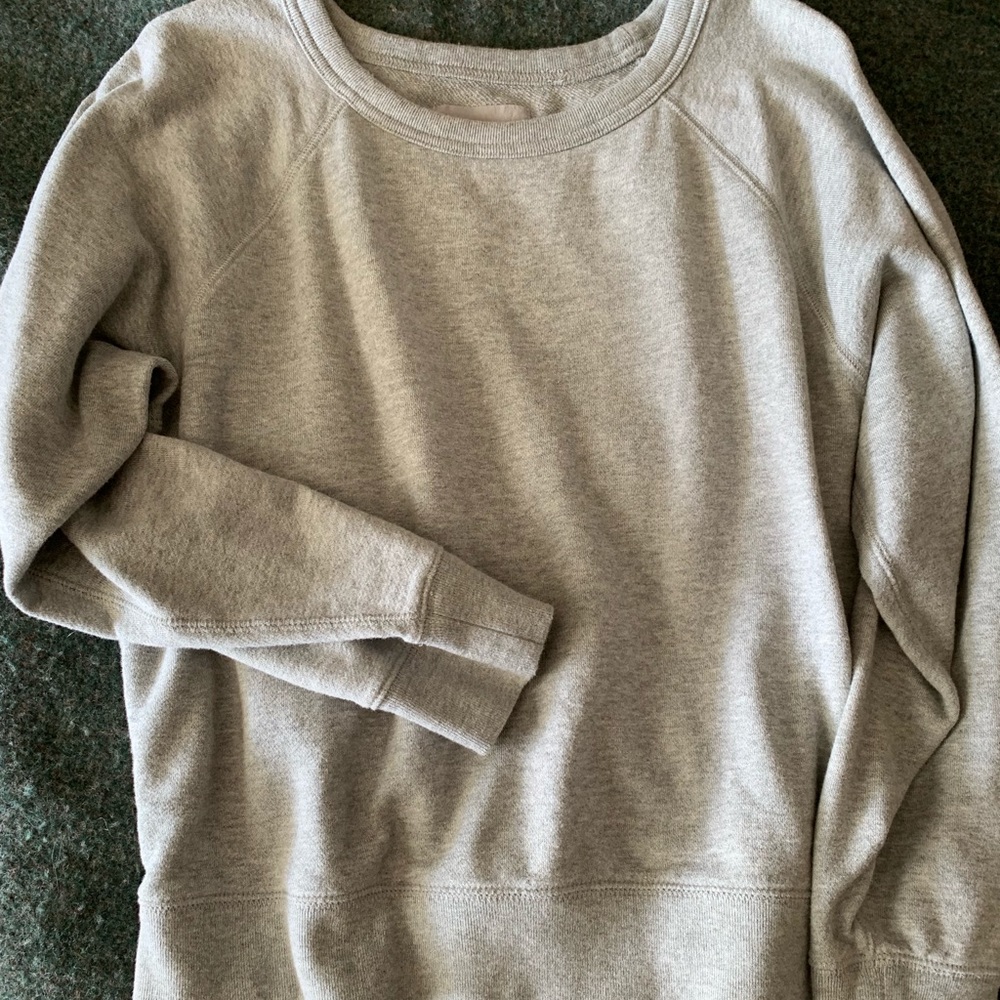 Everlane grey sweatshirt.